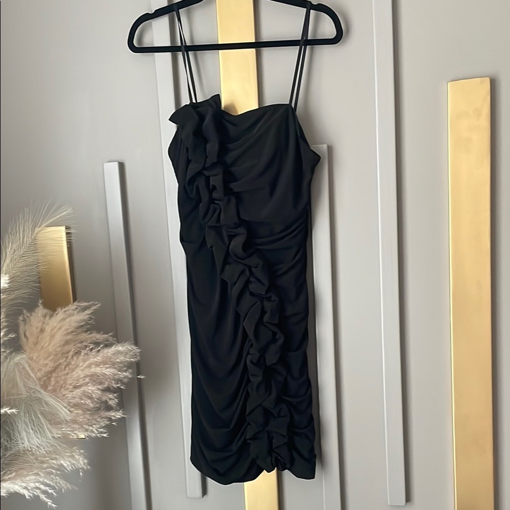 Elegant Black Ruffled Dress